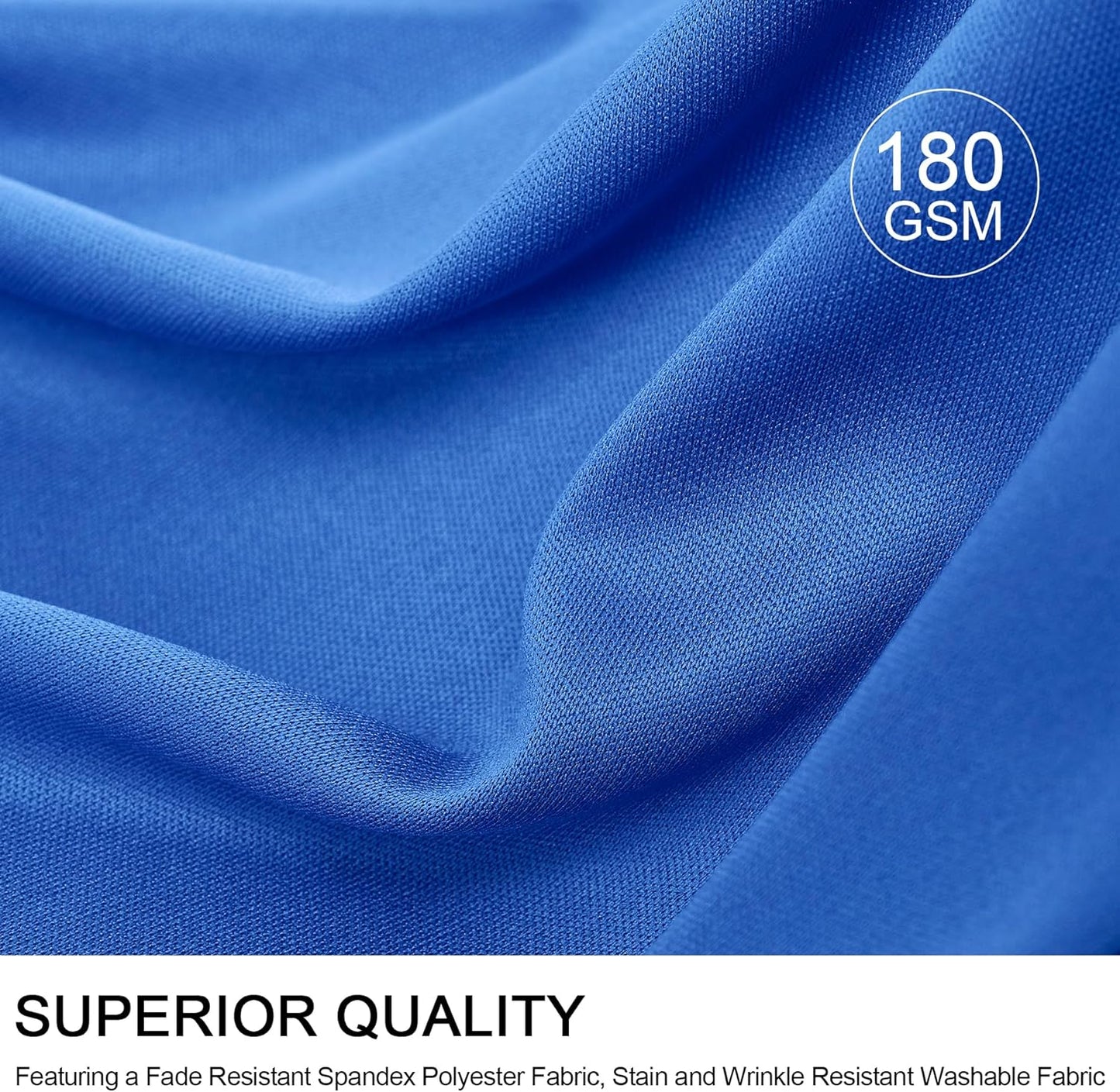 Outpain 8ft Spandex Table Cloth for Standard Folding Tables-6Pack Royal Blue Table Cloth Table Protector for Party, Wedding, Cocktail, Banquet, Festival