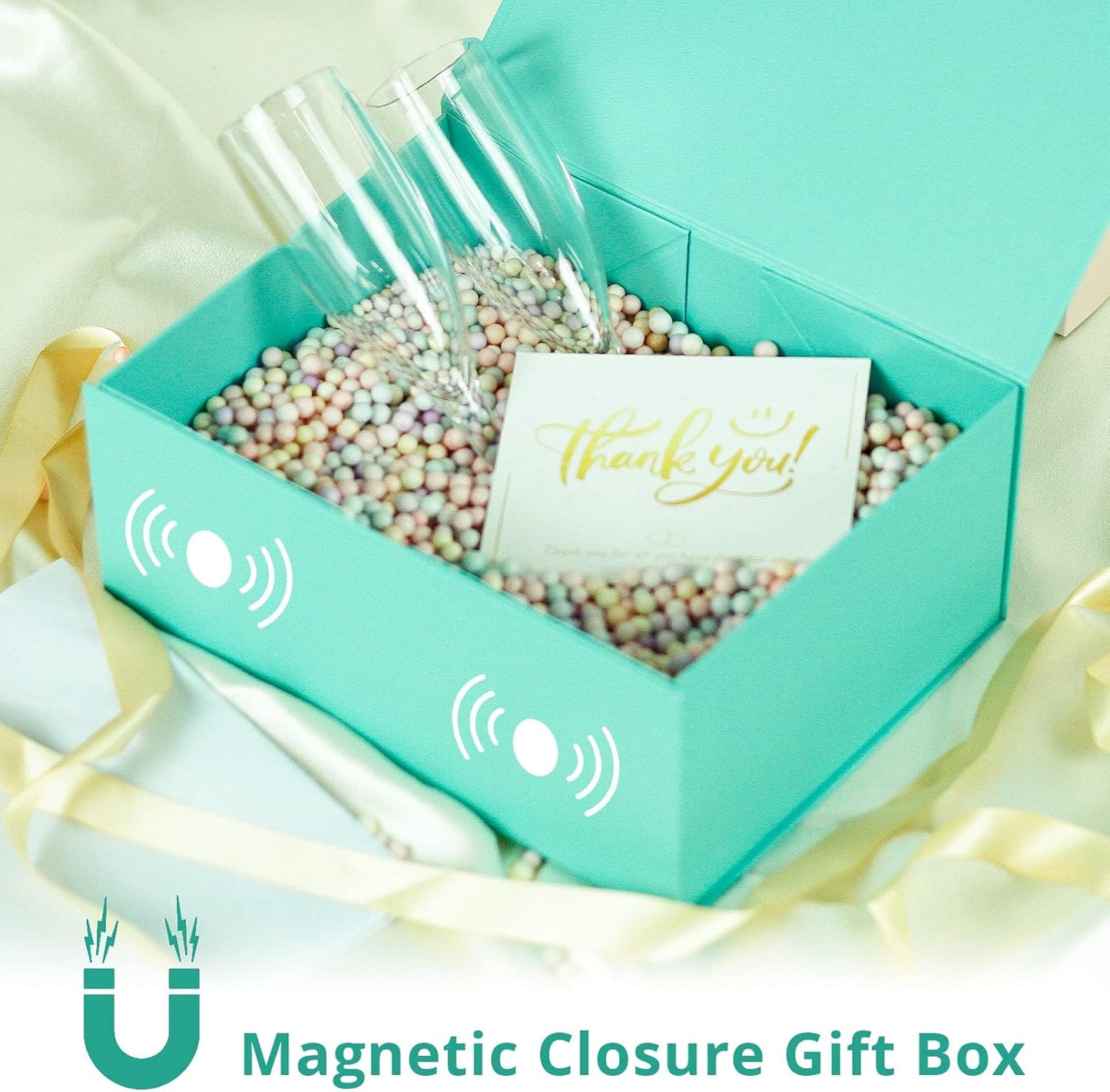 Gift Box 12" x 6" x 4",Large Gift Box with Lid, Sky Blue Boxes for Presents,Birthday,Valentine's Day,Mother's Day,Christmas,Anniversary,Luxury for Gift Packaging