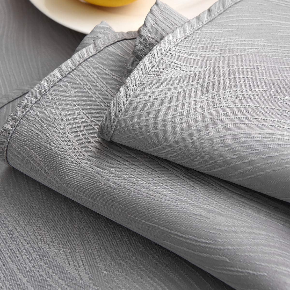 maxmill Round Jacquard Tablecloths Swirl Pattern Spillproof Wrinkle Free Heavy Weight Soft Table Cloth for Circular Table Cover of Buffet Banquet Parties Holiday Dinner Round 90 Inch Light Grey