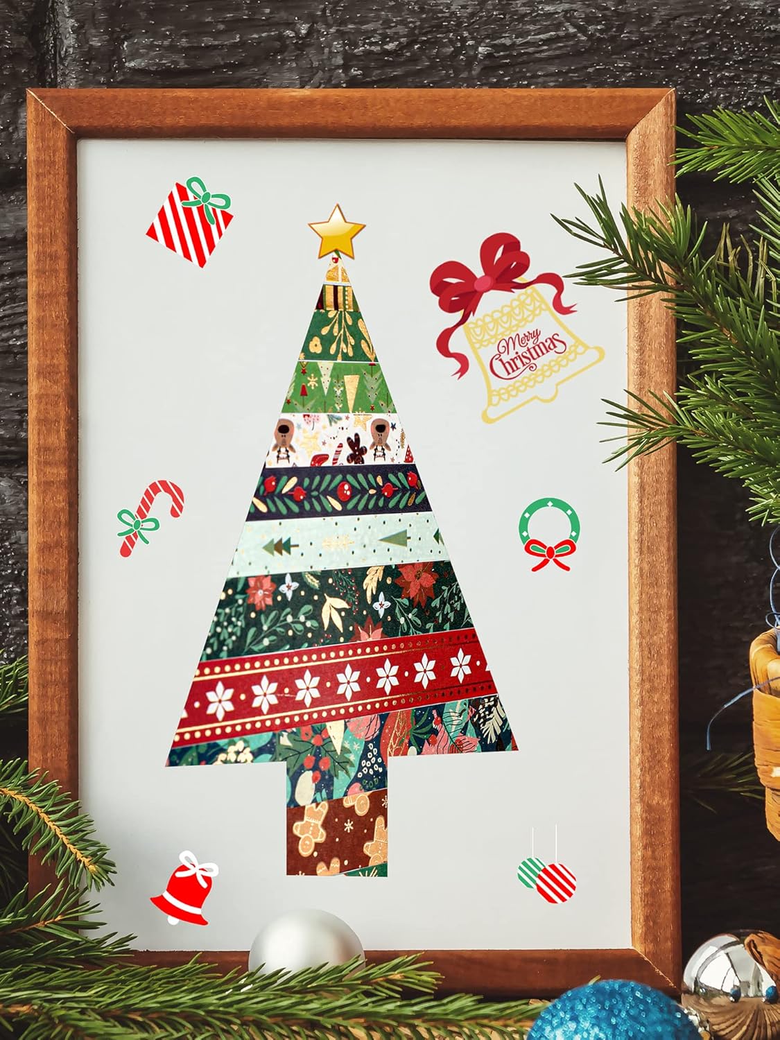 Outus 21 Rolls Christmas Gold Foil Washi Tape - Holiday Decor with Snowflake, Deer, Tree Designs - Self-Adhesive Tape for DIY Crafts, Wrapping, Party Favors