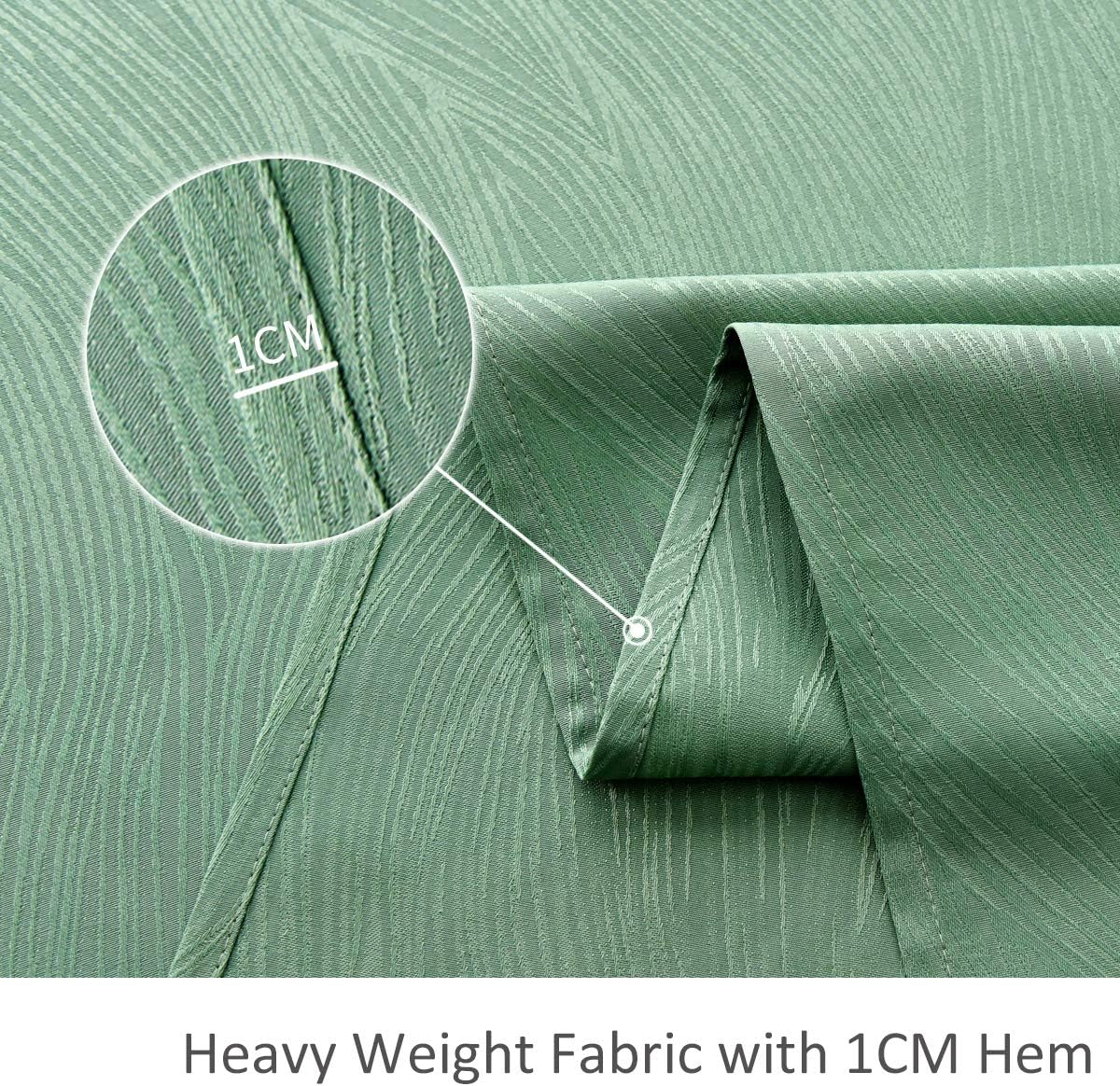 maxmill Jacquard Table Cloth Swirl Design Water Resistant Wrinkle Resistance Heavy Weight Soft Tablecloth for Kitchen Dinning Tabletop Decoration Oblong 60 x 140 Inch Sage Green