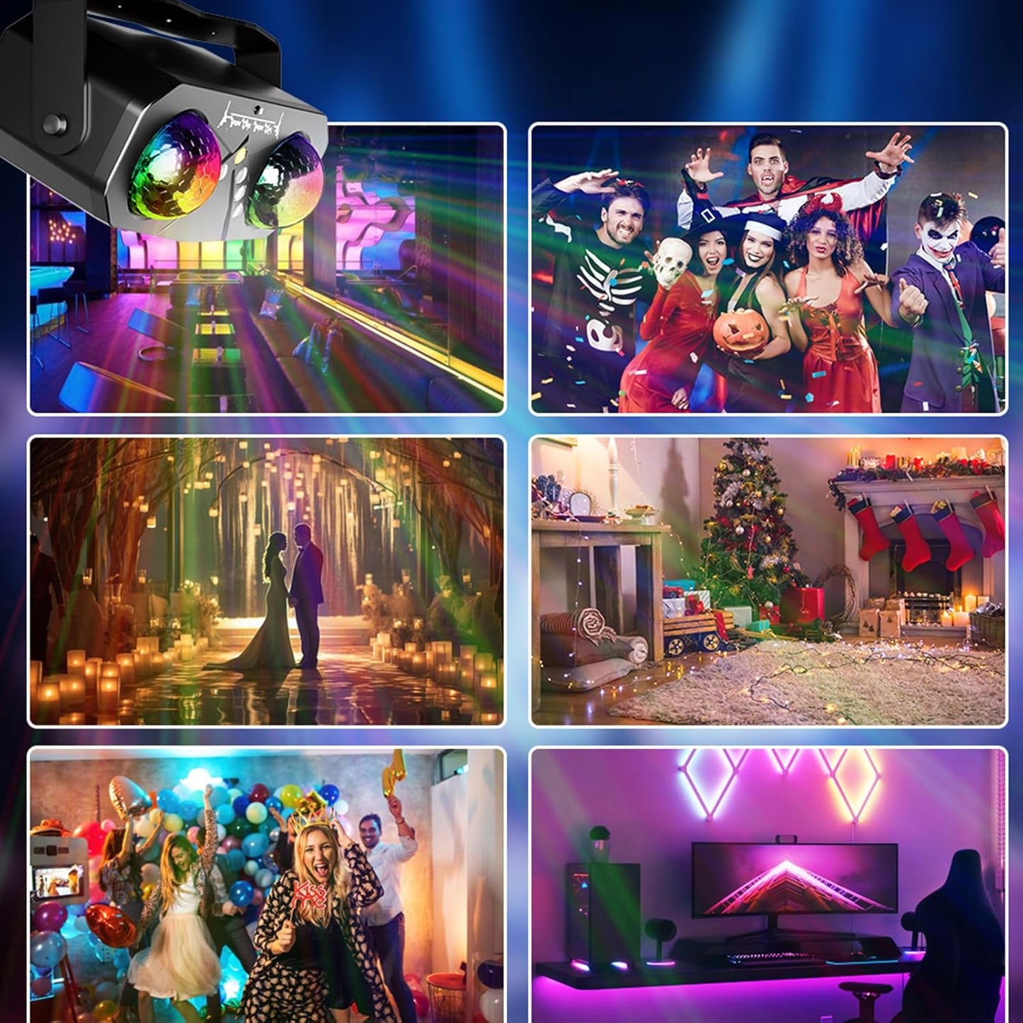 Party Disco Strobe Ocean Star Projector - Sound-Activated DJ Dance Light with Remote Control, Suitable for Parties, Bars, Birthdays, Weddings, KTV, Christmas & Halloween Dancing Décor
