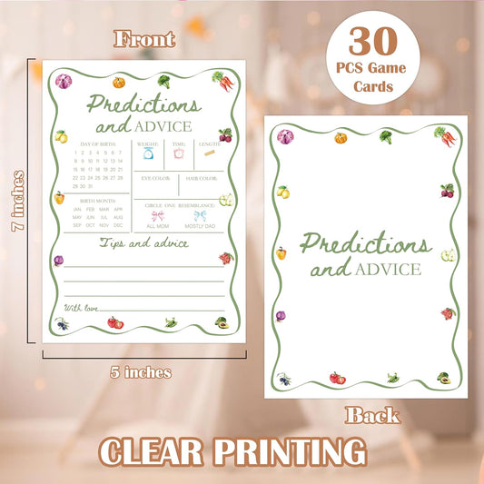 Locally Grown Baby Shower Games, Farmers Market Predictions And Advice Game for 30 Guests with Game Cards, Gender Reveal, Baby Shower Supplies & Decorations (DV38)