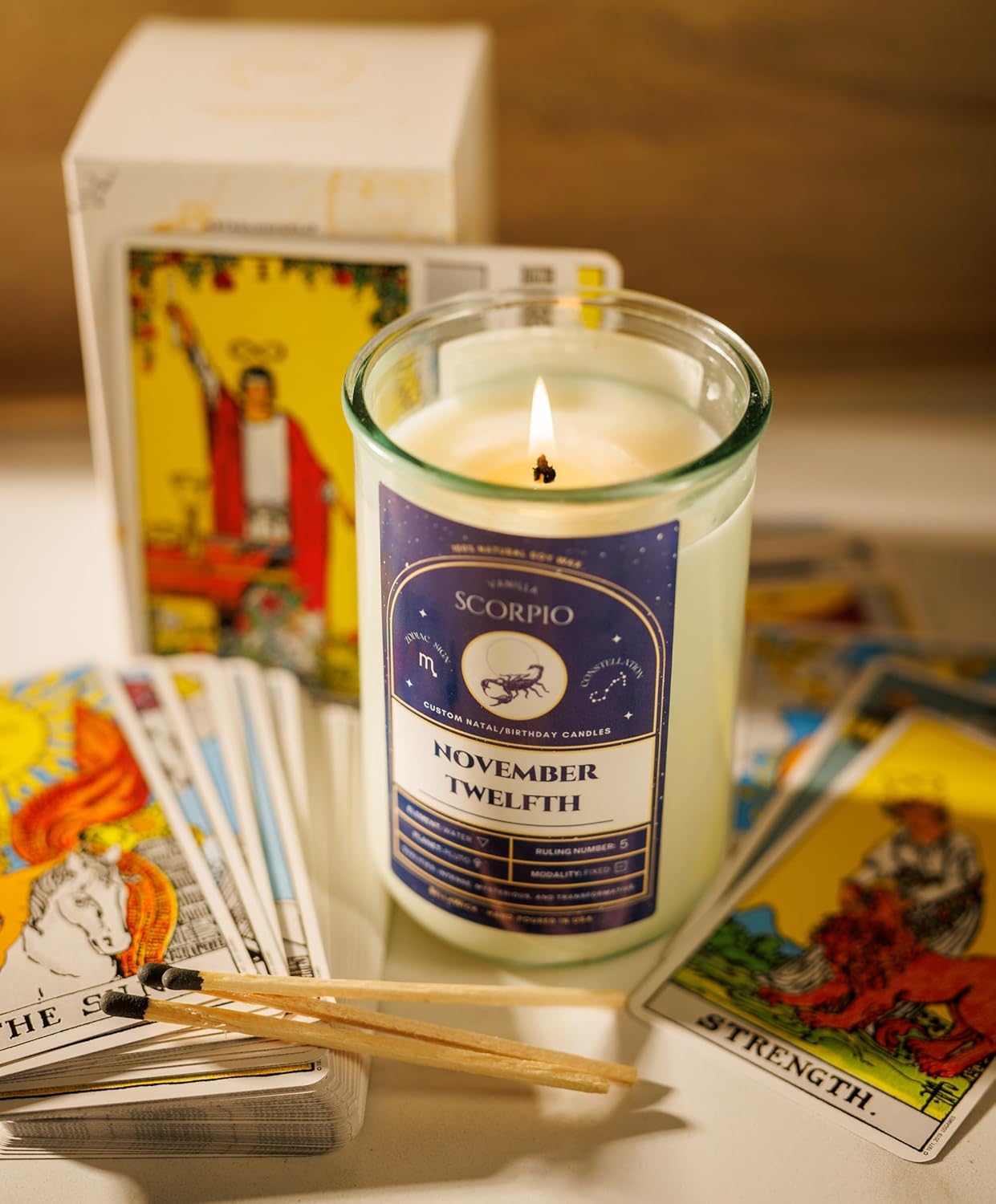 Birthday Candles - Custom Birthdate Astrological Zodiac Scented Candles. Astrology Gifts. All Natural Soy Wax. 75+ Hour Burn Time. Made in USA - September 12