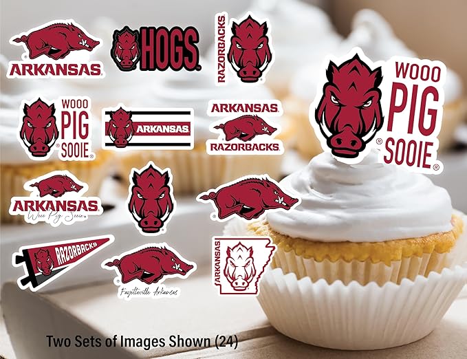University of Arkansas Party Supplies for Football, Birthday Gift, Graduation Party Banner and Cake Toppers (42 Pieces) (Arkansas Razorbacks)