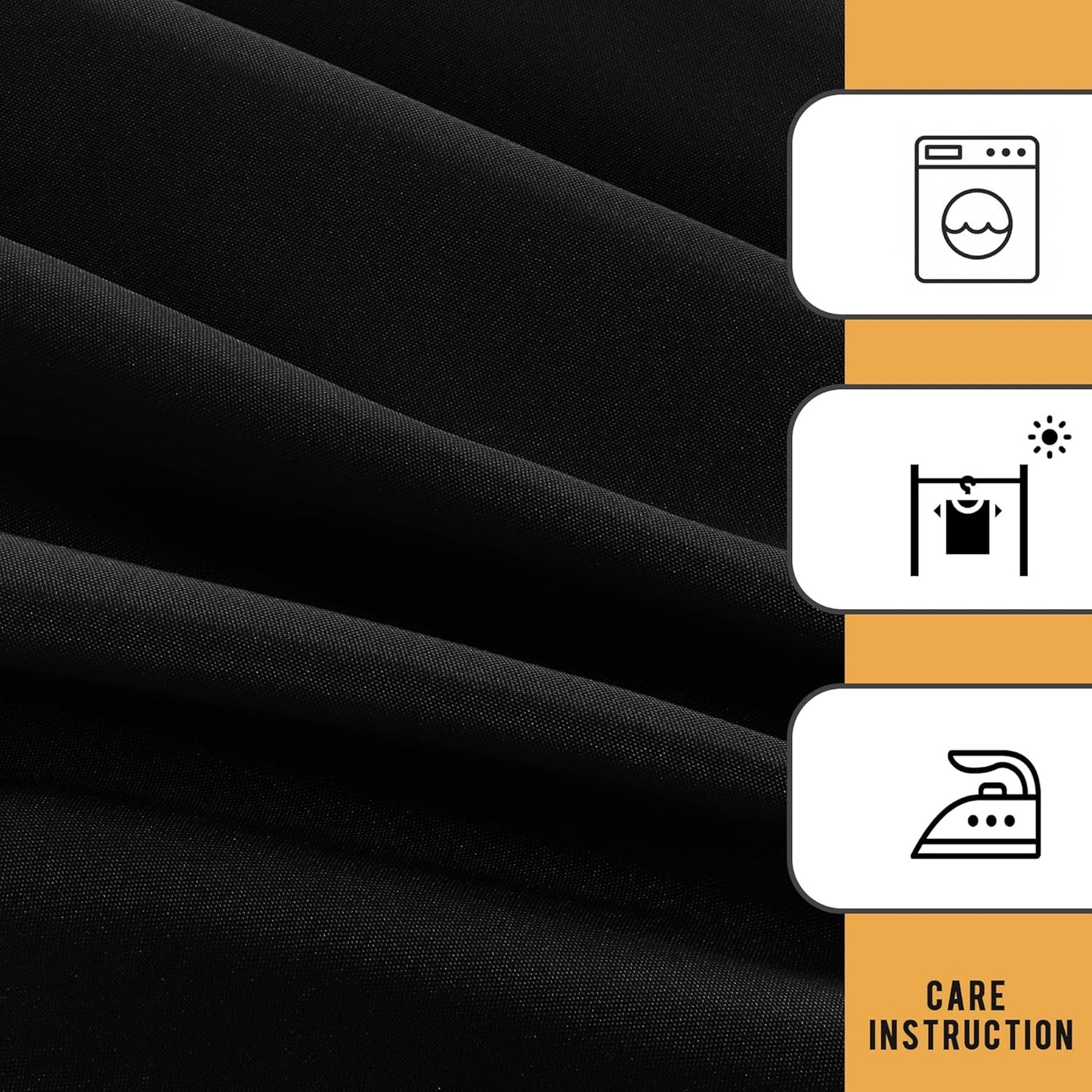 Obstal 6 Pack Table Clothes for 4 Foot Rectangle Tables - Water Resistant Washable Fabric Polyester Rectangle Table Cover Protector for Wedding, Banquet and Trade Shows, 48" L x 24" W, Black