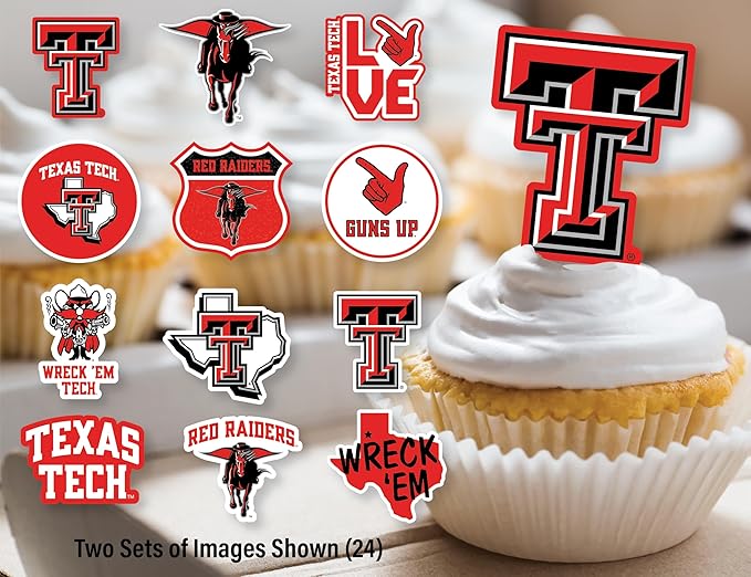 Texas Tech Party Supplies for Football, Birthday Gift, Graduation Party Banner and Cake Toppers (42 Pieces) (Texas Tech Red Raiders)