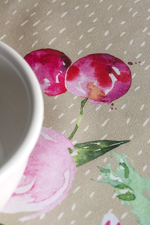 Maison d' Hermine Table Cloth Rectangle Table 100% Cotton 70 x 120 Inches Tablecloth Reusable Decorative for Dining Room Farmhouse Home Valentines Day Decorations Spring Summer - Jardin D'Ete - Fog