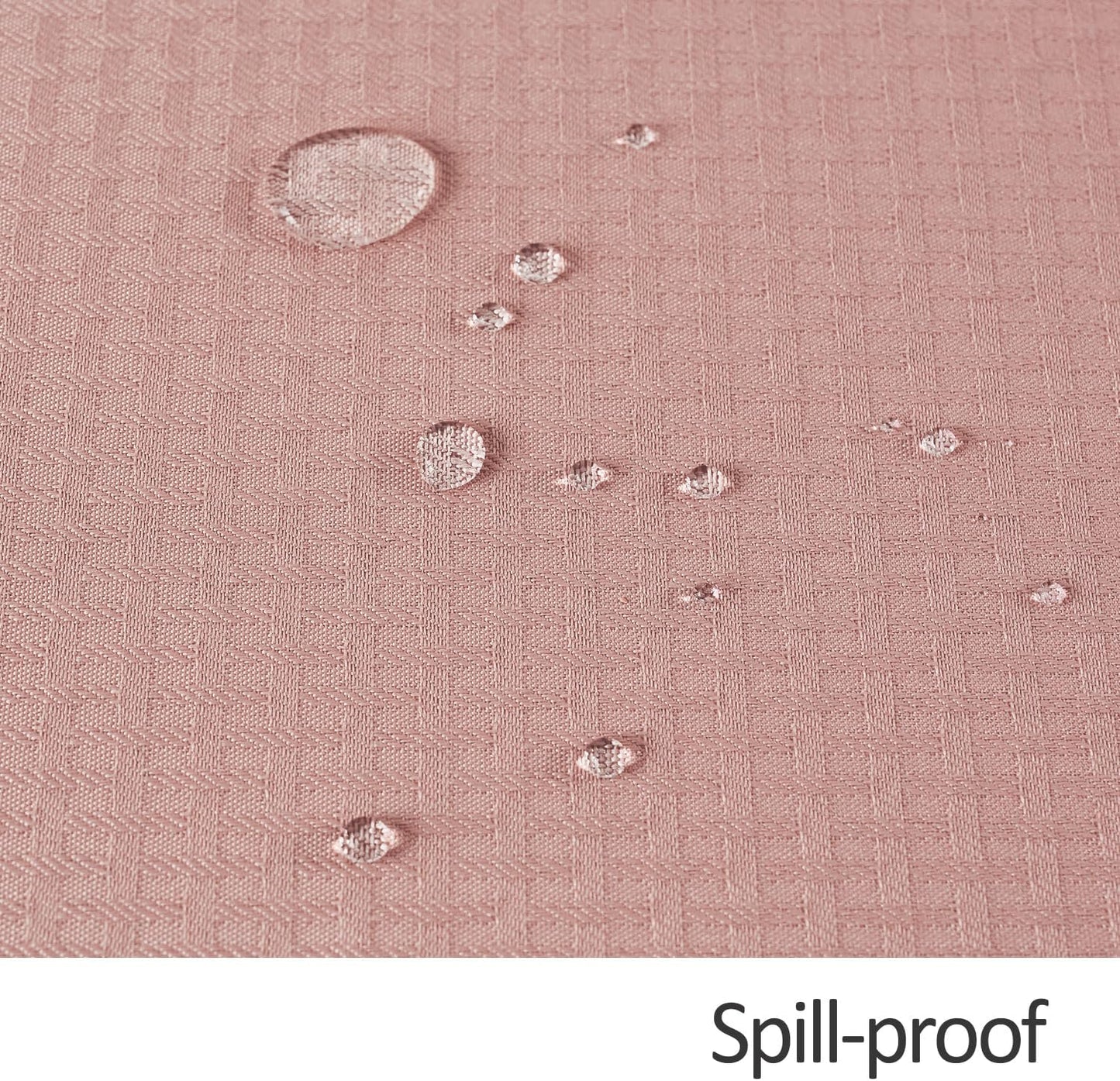 maxmill Round Weaved Texture Design Tablecloth Spill-Proof Wrinkle Free Soft Washable Table Cloth for Circular Table Cover, for Dining Room Banquet Parties Holiday Dinner, 70 Inch Pale Blush