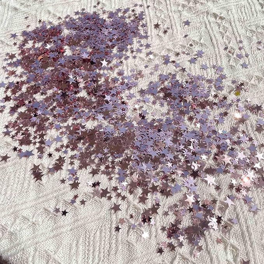 WEIKA 60g Star Confetti Glitter Star Table Confetti, Metallic Foil Stars Glitter, Table Decorations for Party Wedding birthday graduation Decorations(Rose Gold Set, 10mm and 6mm)