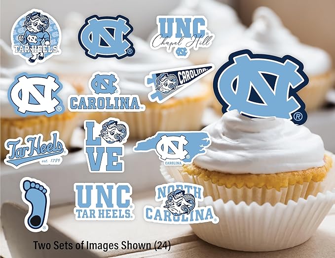 UNC Party Supplies for Football, Birthday Gift, Graduation Party Banner and Cake Toppers (42 Pieces) (North Carolina Tar Heels)