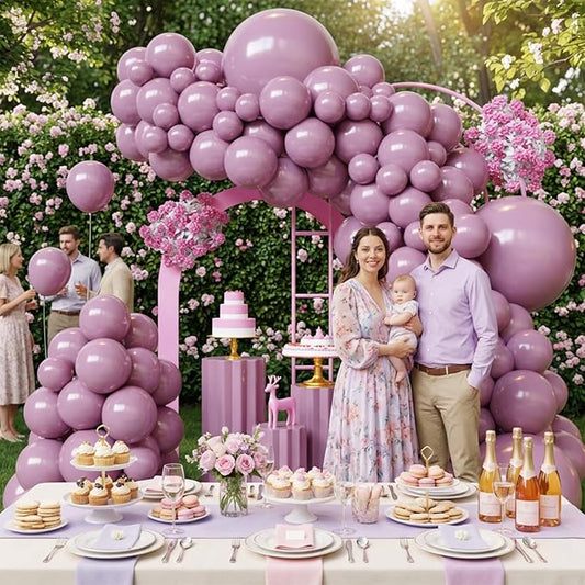 Dusty Purple Balloons Arch Kit,130pcs Lavender Latex Balloon Garland,Different Size Light Purple Balloons for Baby Shower,Graduation,Birthday Party Decorations