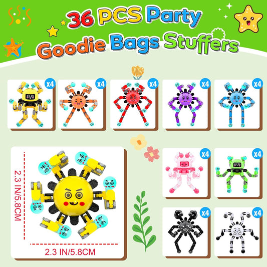 36 PCS Fidget Spinner Toys for Kids & Adults,Party Favors Supplies Goodie Bags Stuffers,Classroom Fidget Small Prizes for Students,Bulk Travel Sensory Toy for 3-5-8-12,Boy Girl Birthday Gifts