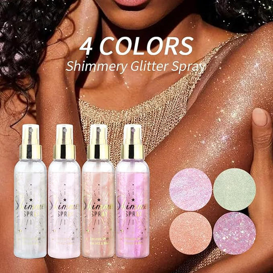 SOVONCARE Hair and Body Glitter Spray Instantly, Face Glitter Hairspray Body Shimmer Powder add Sparkly Shimmery Glow for Women Hair, Skin, Clothing Quick Drying, Non-Sticky 4.7 oz White