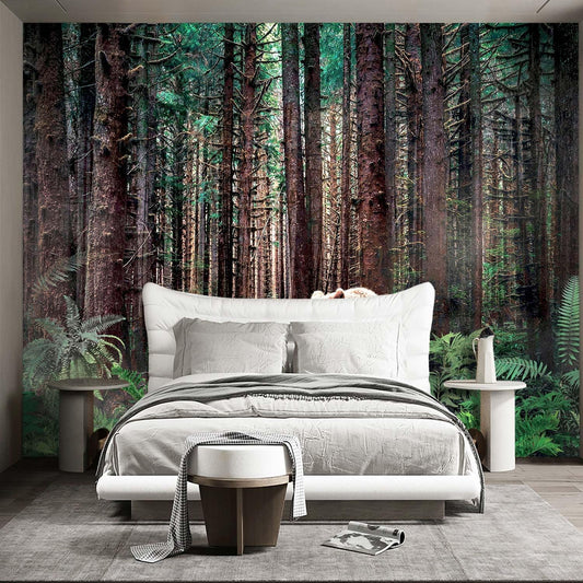 Forest Animals Bear wallpeper Kids Bedroom Woods Wall Mural - 91"x65"(Not Peel and Stick)