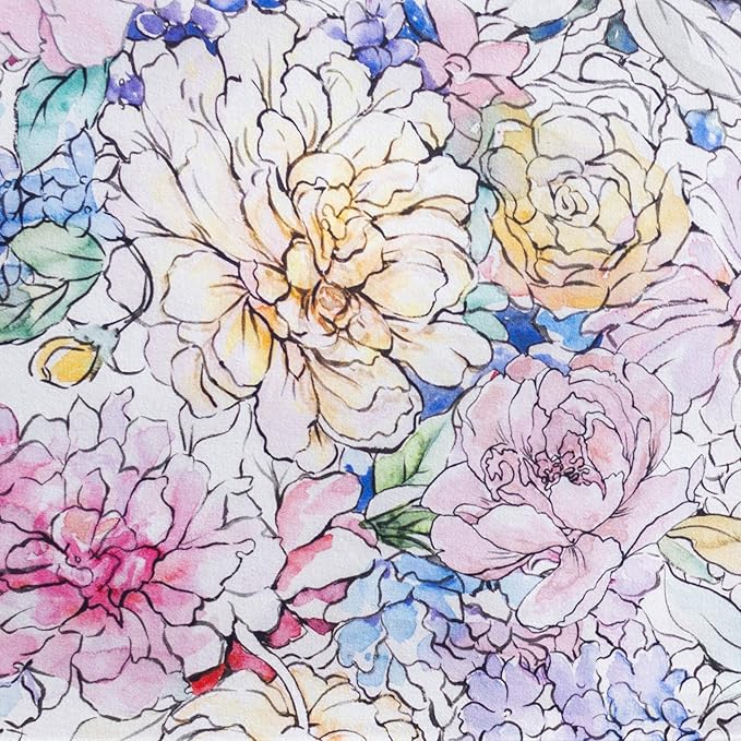 Maison d' Hermine Table Cloth Square Table 100% Cotton 54 x 54 Inches Tablecloth Reusable Decorative for Dining Room Farmhouse Home Valentines Day Decorations Spring Summer - Floral Love