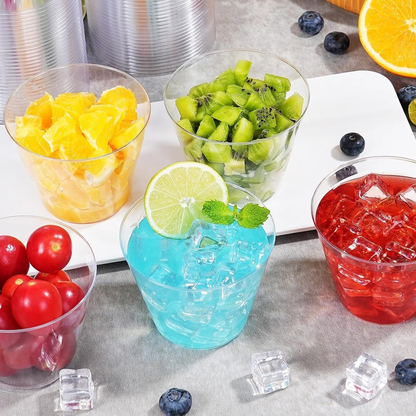 300 Pack 9 oz Clear Disposable Plastic Cups, Clear Plastic Cups Tumblers Cocktail Glasses, Disposable For Holiday, Wedding, Party