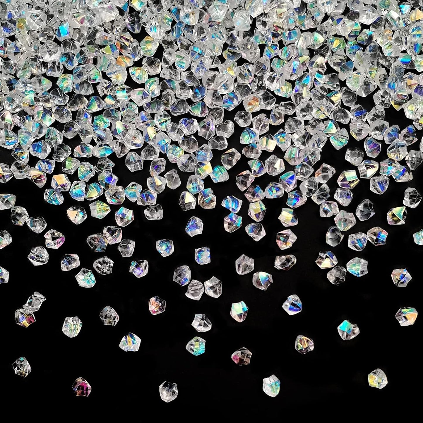 Iridescent Vase Filler, 1400 PCS 6 * 9 mm Acrylic Ice Cubes Acrylic Gem Plastic Diamonds Acrylic Table Centerpiece