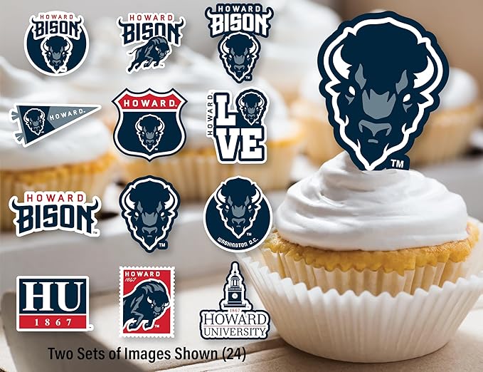 Howard University Party Supplies for Football, Birthday Gift, HU Graduation Party Banner and Cake Toppers (42 Pieces) (Howard Bison)