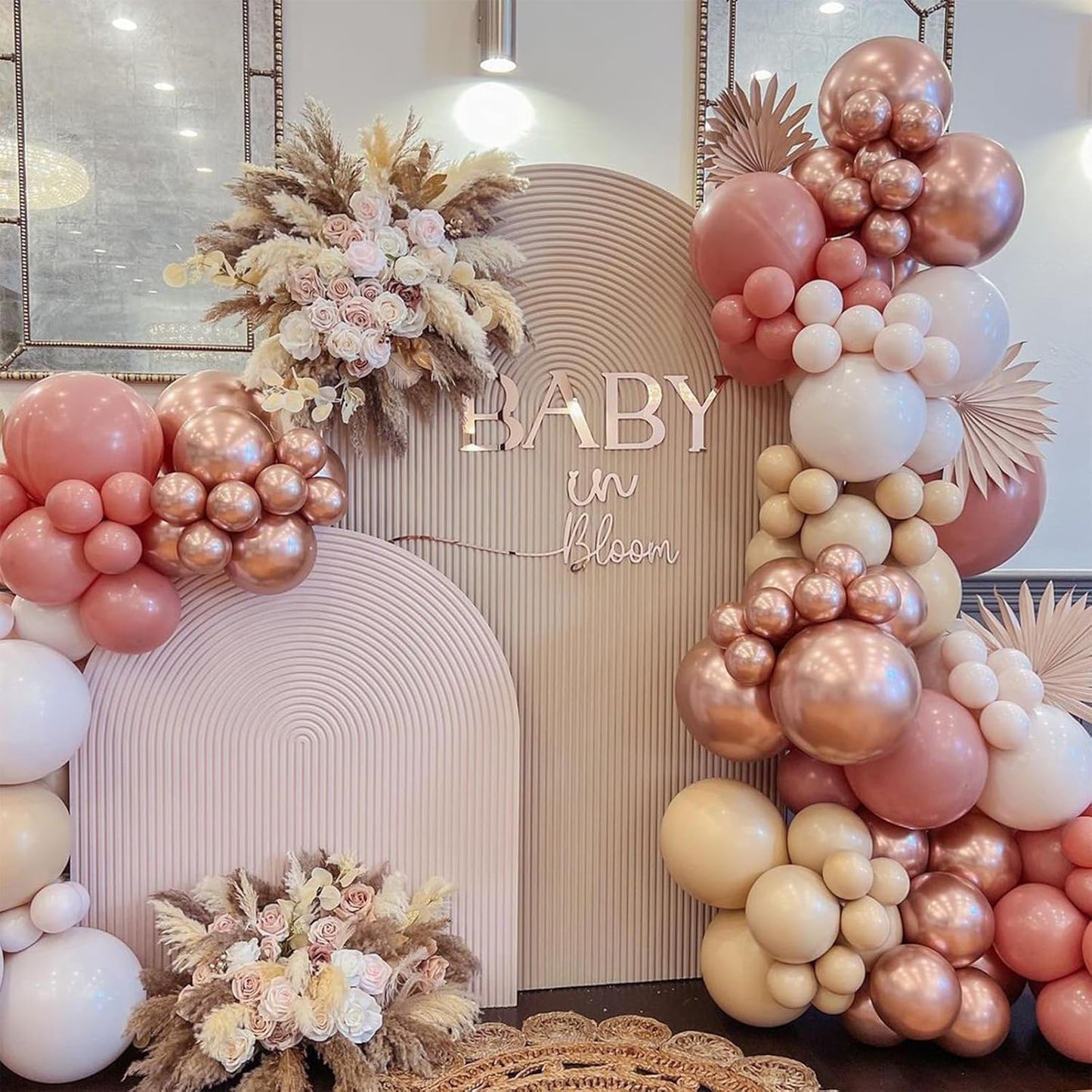 Dusty Pink Balloons 5 Inch, 60 Pcs Small Vintage Pink Balloon Boho Dusty Rose Latex Balloons 5'' Mini Matte Retro Blush Mauve Helium Balloons for Birthday Wedding Baby Shower Party Decorations