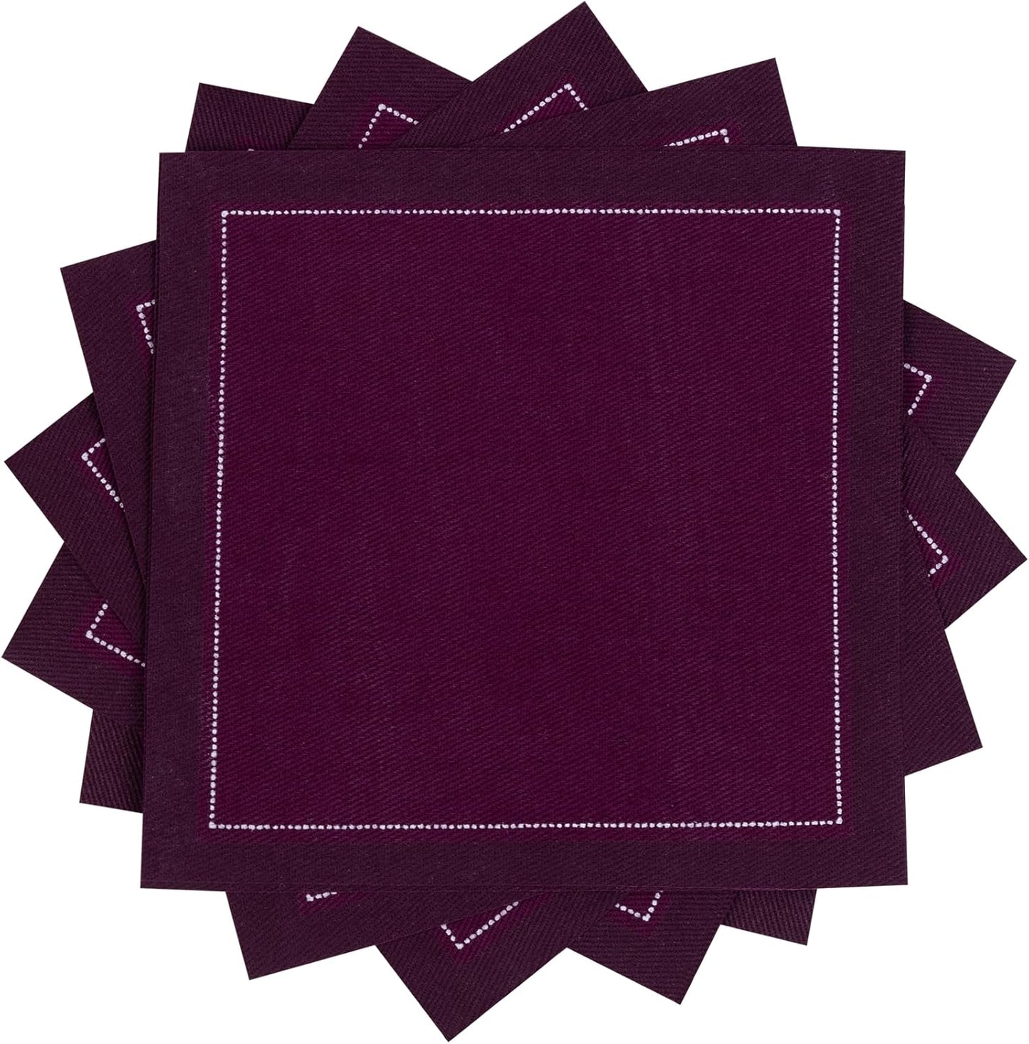 Five Star Cocktail Napkins, 50 Luxury Cotton Disposable Cocktail Party Napkins, 4.5" x 4.5" for Home Bars, Game Nights, Beverages, Birthdays, Weddings & Holidays, Pickled Beet