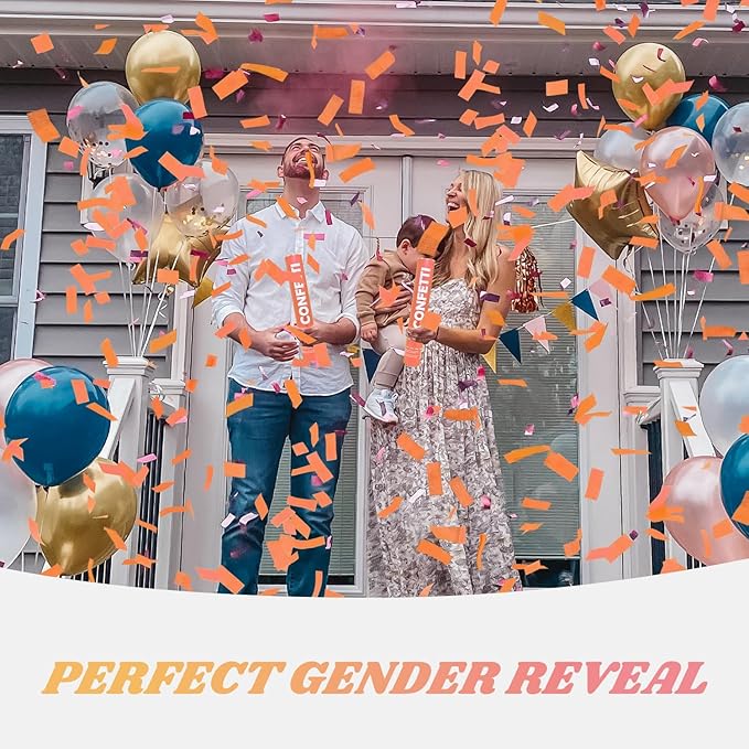 Confetti Cannon Orange Confetti Poppers 12 Pack Party Poppers 12 Inch Confetti Shooters Orange Twist Popper Sticks for Wedding Graduation Engagement Anniversary Bridal Shower Valentines Day Birthday