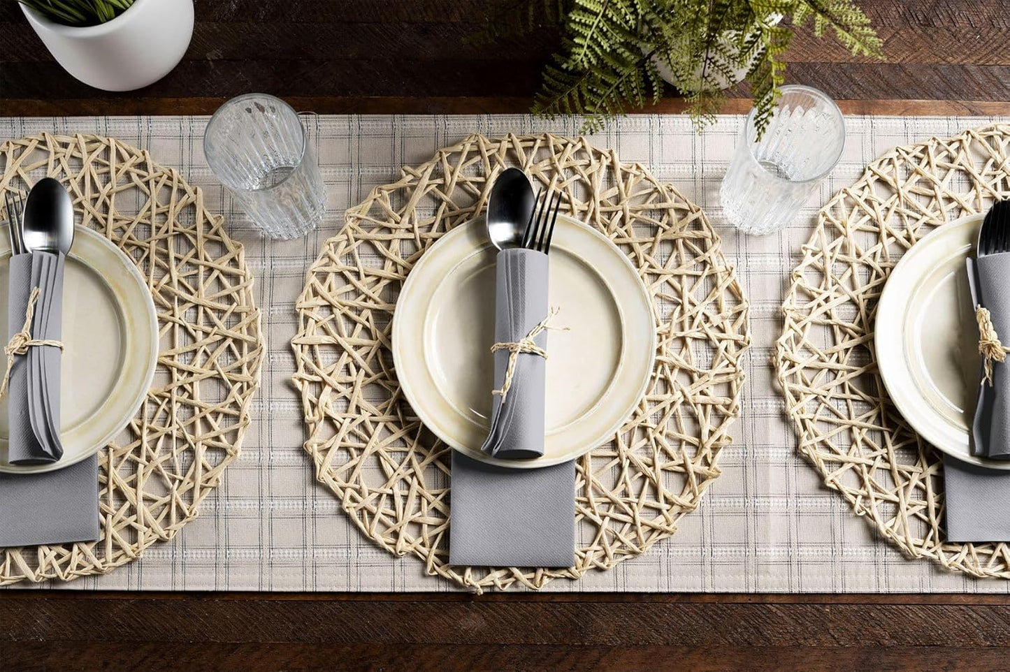 Linen-Feel Grey Paper Napkins - Decorative Cloth-Like Disposable Dinner Napkins - Soft And Absorbent Napkins for Thanksgiving, Party, Wedding, Bathroom Or Any Occasion. (Pack of 100)