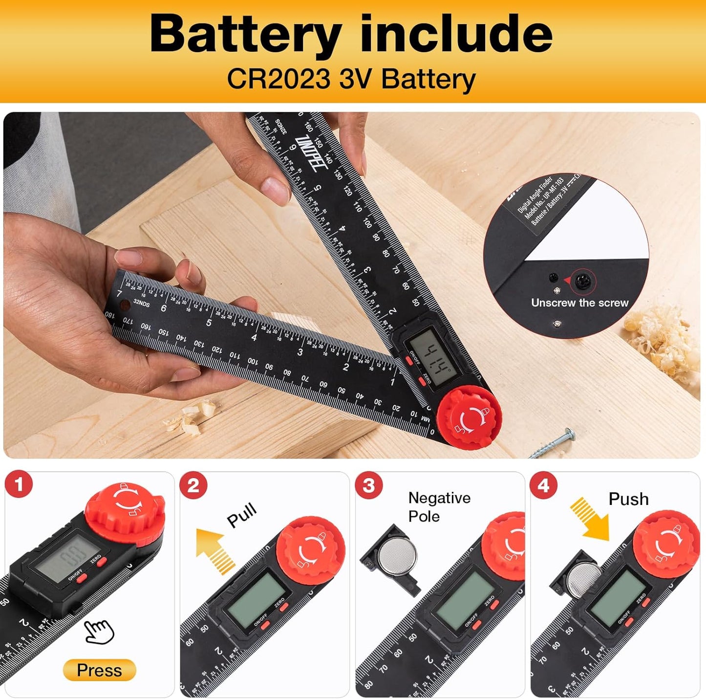 Digital Angle Finder Protractor, Angle Finder Ruler, 7inch 200mm 7inch/200mm, Angle Measuring Tool for Woodworking,Carpenter,Construction,DIY Measurement