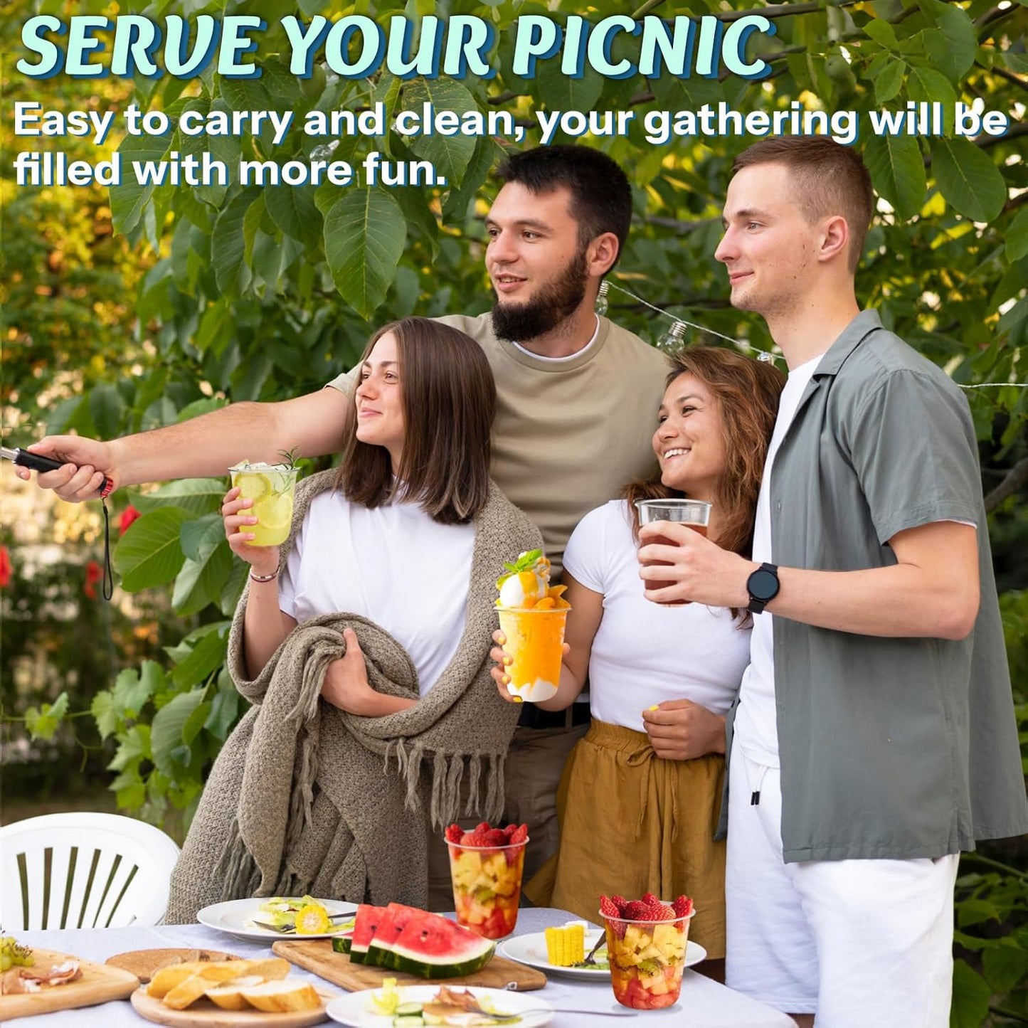Homestockplus 15 oz Clear PET Plastic Cups 100 Pack - U-Shaped Disposable Open-Top Plastic Cups, Crystal Clear Ice Coffee Cups To Go for Iced Coffee, Smoothies, Bubble Tea & Outdoor Gatherings