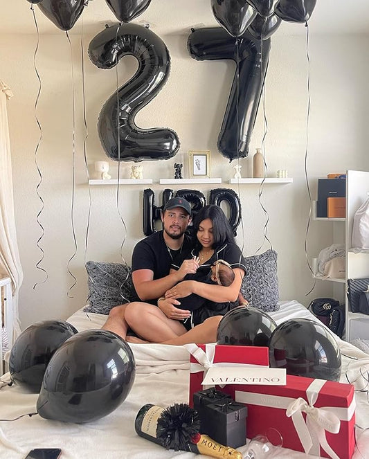 Black Number 8 Balloon 40 Inch, 8th Birthday Party Decorations for Children, Giant 8 Foil Balloon for Party Supplies