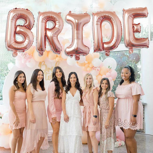 32 Inch Bride Balloons, Rose Gold Bride To Be Balloon For Bridal Shower Decor,Bachelorette Party Decorations, Engagement Party Supplies