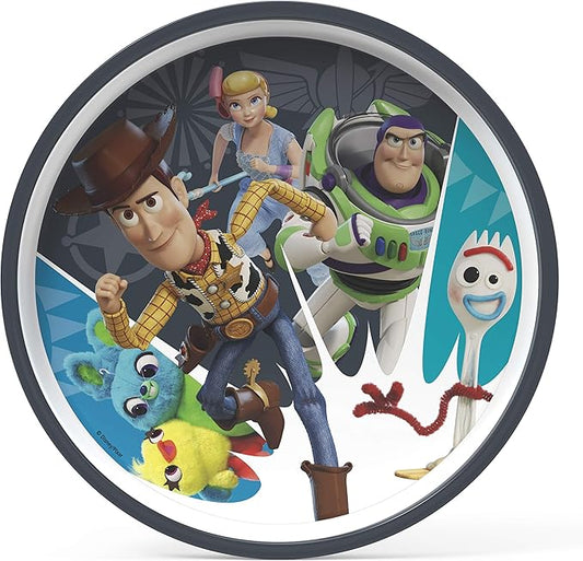 Zak Designs 5-Piece Dinnerware Set, Disney and Pixar Toy Story 4 - Durable Plastic & Stainless Steel - Includes Water Bottle, 8-Inch Plate, 6-Inch Bowl, Fork & Spoon - Suitable for Kids Ages 3+