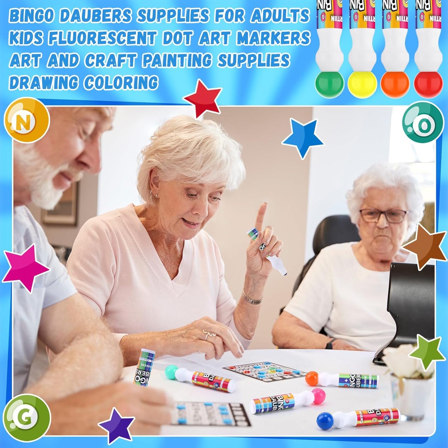 Crtiin 72pcs Bingo Daubers Bulk in 12 Colors, 0.5 Oz, Assorted Colors Set of Bingo Markers,bingo Supplies Dot Markers Dot Paint Craft Ideal for Art and Crafts Painting Supplies Drawing Coloring