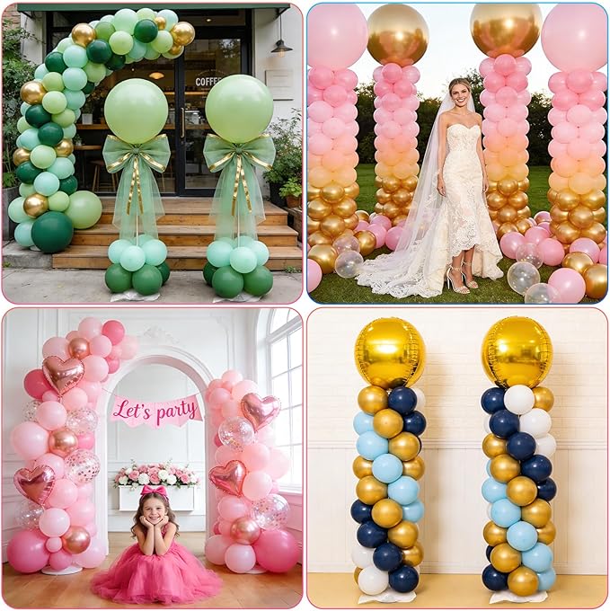 Tamodan Balloon column kit set of 2, 78 Inch Balloon Tower Reusable Metal Spiral Design, Balloon Stands for Floor Weddings, Birthdays, Baby Showers & Graduation Events