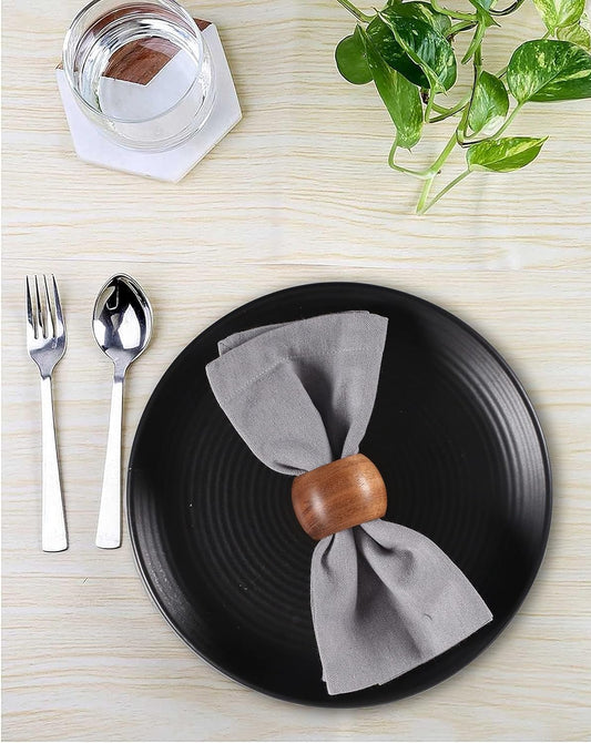 Goroly Home Natural Acacia Wood Decorative Napkin Rings Set of 12, Serviette Napkin Rings Bulk for Party Decoration, Table Top Décor for Dinning Table, Everyday, Christmas, Easter Family Gatherings