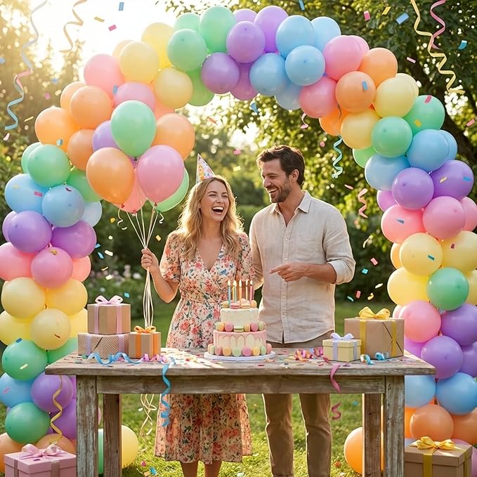 Easter Balloons Arch Kit,Pastel Rainbow Balloon Garland,18 12 10 5 Inch Different Sizes Pastel Latex Balloons for Birthday Spring Easter Baby Shower Wedding Anniversary Party Decorations