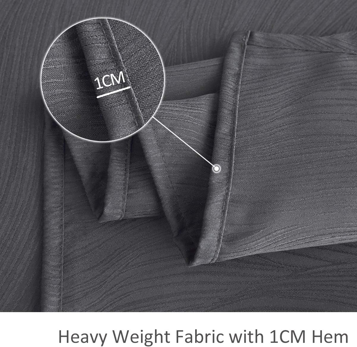 maxmill Jacquard Table Cloth Waving Pattern Water Proof Wrinkle Free Heavy Weight Soft Tablecloth Decorative Fabric Table Cover for Outdoor and Indoor Use Rectangular 60 x 104 Inch Charcoal