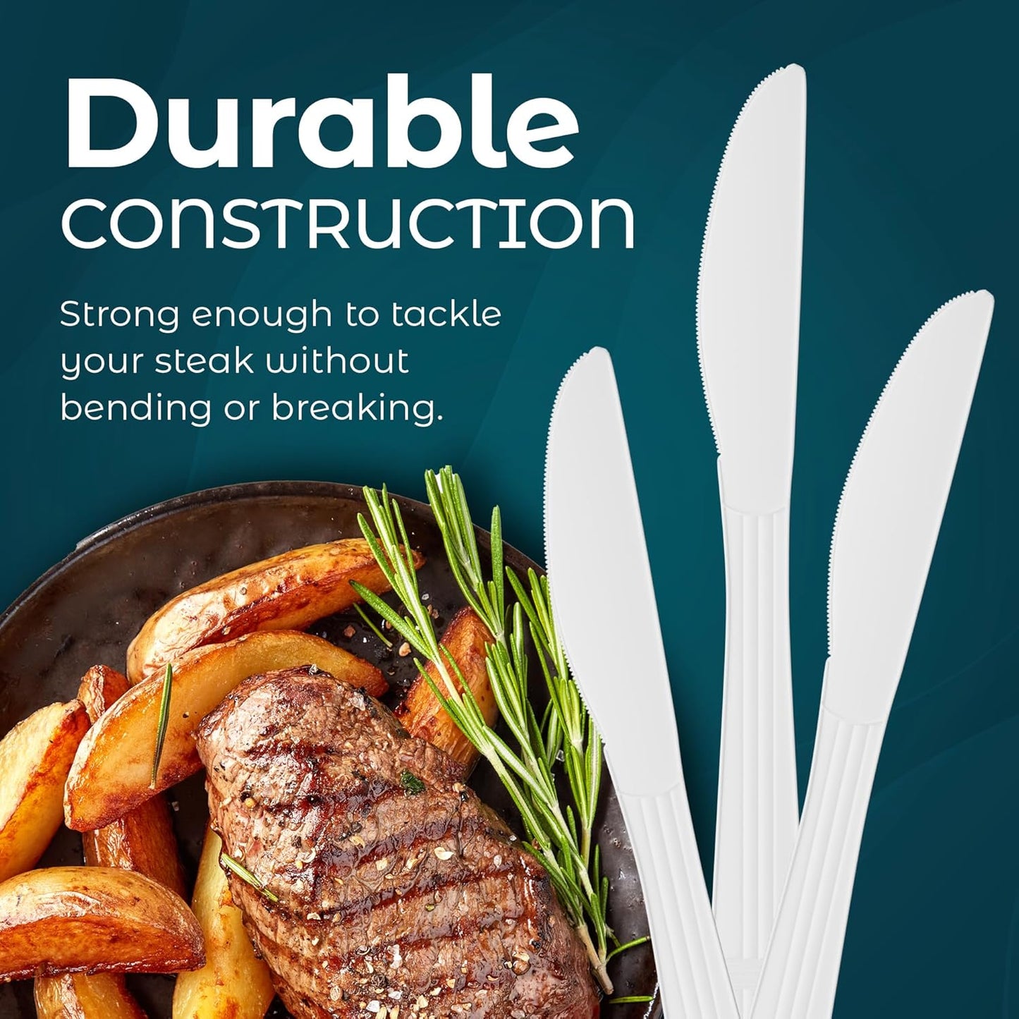 Plastic Knives Heavy Duty - Disposable Knives Utensils - Cutlery For Parties, Celebrations And Events Pack Of 500