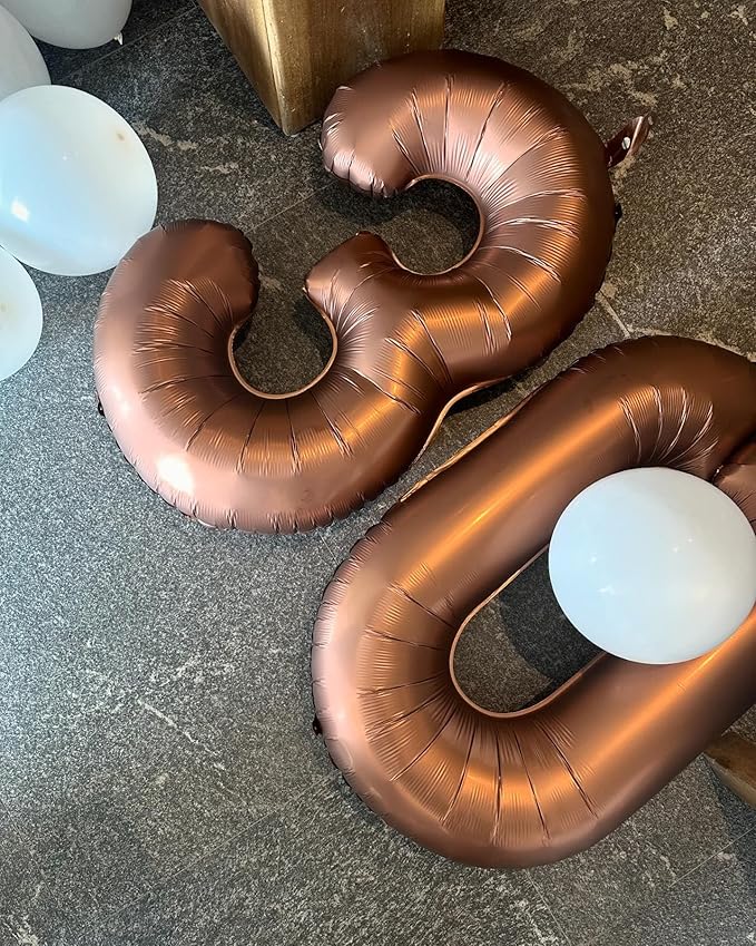 Dark Brown 5 Number Balloons - 40 Inch, 5th Birthday Decorations