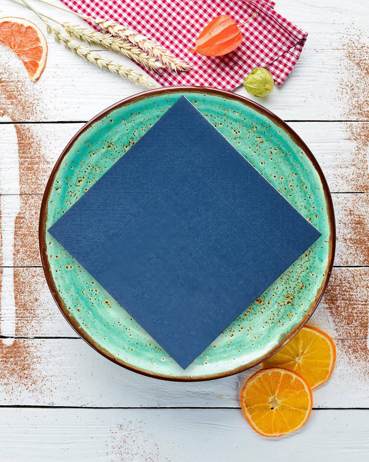 Navy Blue Cocktail Napkins 5 * 5inch Disposable Beverage Napkin Paper for Cocktail, Dinner, Wedding, Birthday Party Dessert Wine( 120 Count)