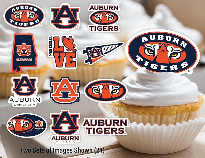 Auburn Party Supplies for Football, Birthday Gift, Graduation Party Banner and Cake Toppers (42 Pieces) (Auburn Tigers)