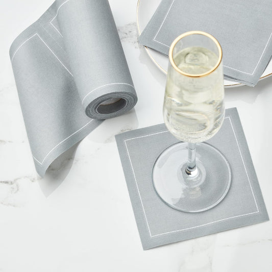 Cotton Cocktail Napkin - 4.3 x 4.3 in - 50 units per roll - Grey