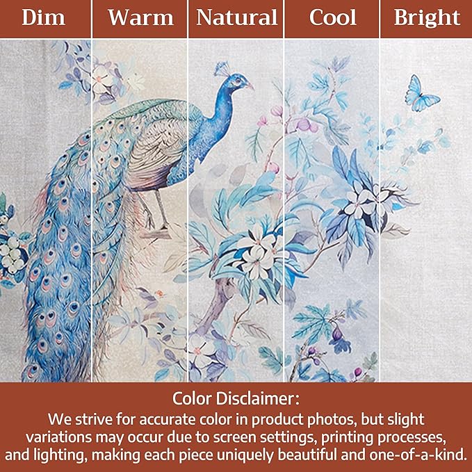Maison d' Hermine Premium Table Cloth Rectangle Table 100% Combed Cotton 140 x 70 Inches Tablecloth Reusable Decorative for Dining Room, Farmhouse, Party, Festive & Wedding - Peacock Utopia - Orginal