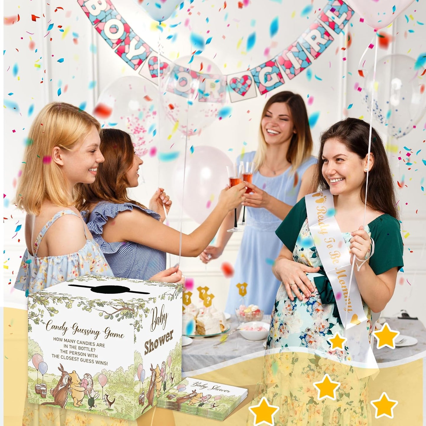 Winnie Baby Shower Decorations-the Pooh Baby Shower Games-Winnie Party Decorations-Guess How Many Candies Baby Shower Decorations,green
