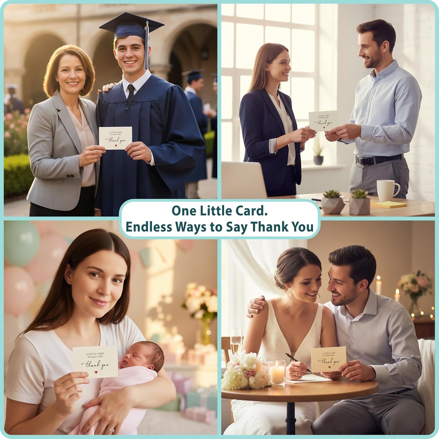 25 Pack Premium Elegant Thank You Cards with Envelopes & Stickers – Blank Inside Personalized Notes, Perfect for Weddings, Baby Showers, Small Business, Bridal Showers, Birthdays, Graduations & Gifts