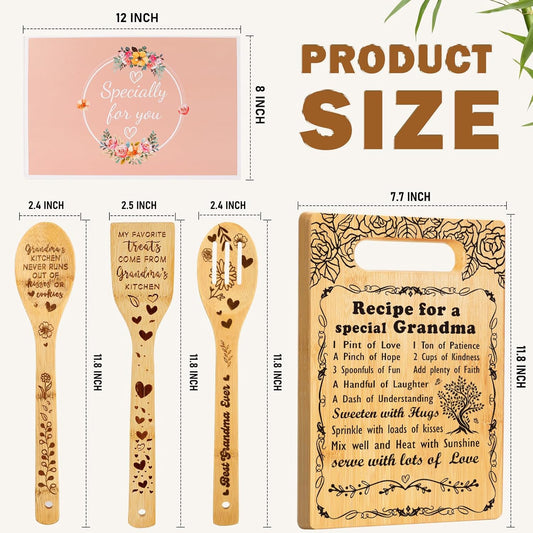 Grandma Gifts from Grandkids, Grandma Birthday Gifts Cutting Board Set Gift, Best Grandma Ever Gifts Great Grandma Christmas Gifts for Nana Gigi Mimi, Mothers Day Gifts Thank You Gifts for Grandma