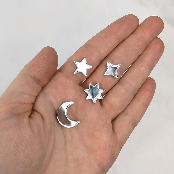 FashionJunkie4Life Celestial Confetti | Mirror Acrylic Laser Cut Table Scatter | Moon & Star Party Decor