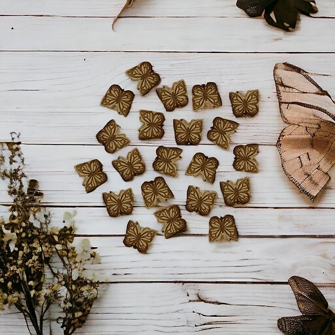 Confetti - Engraved Wood - Rustic Wooden Wedding Decor Party Table Scatter Decorations (Butterfly)