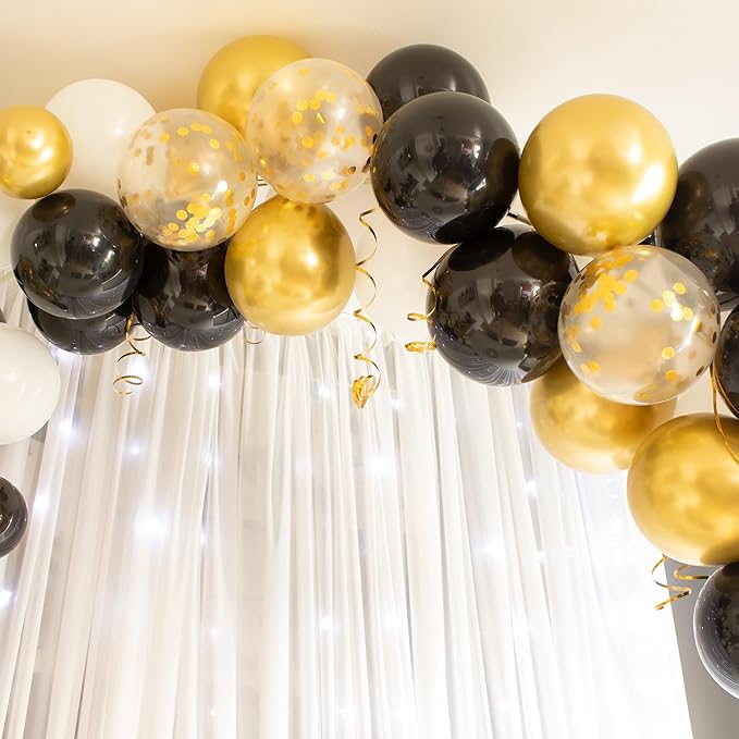 Mr. Pen- Metallic Balloons, 12 Inch, 54 Pack, Metallic Gold Balloons & Gold Confetti for Birthday Party