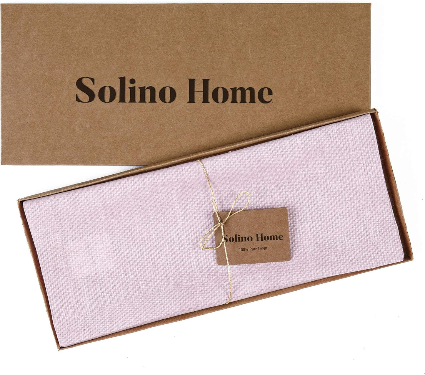 Solino Home Linen Small Table Runner 60 Inches - Athena, 100% Pure Linen Bubblegum Pink Table Runner 14 x 60 Inch Ideal for Dresser and Coffee Tables - Halloween